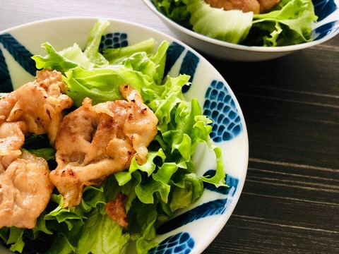 マヨ醤油豚のグリーンリーフサラダ